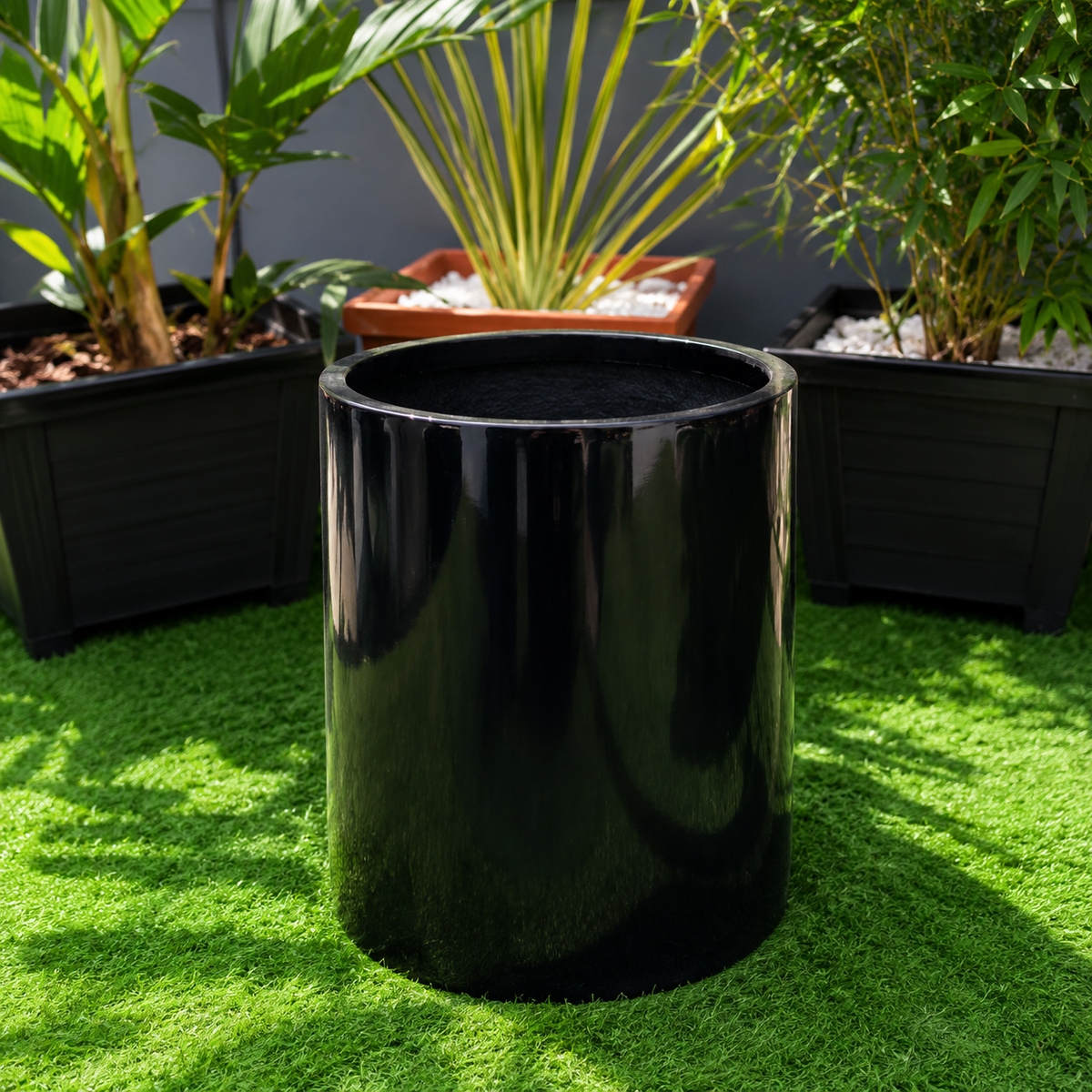 Cylinder Smooth Fibre Pot - SE/P001